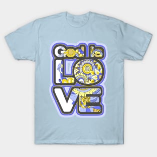 God is Love Blue Floral T-Shirt